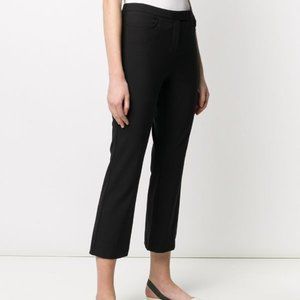 NWT Theory Womens Cropped Straight Leg Trousers Classic Black Size 10 $235 C0127